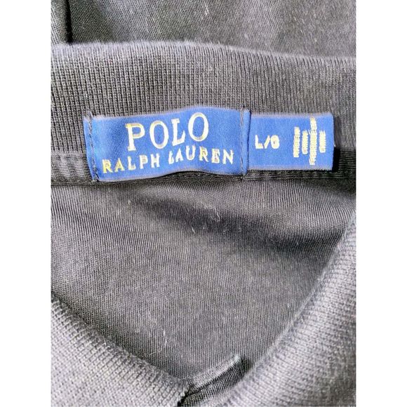 Men’s Cotton Ralph Lauren Polo Shirt Black Size Large - Picture 6 of 7